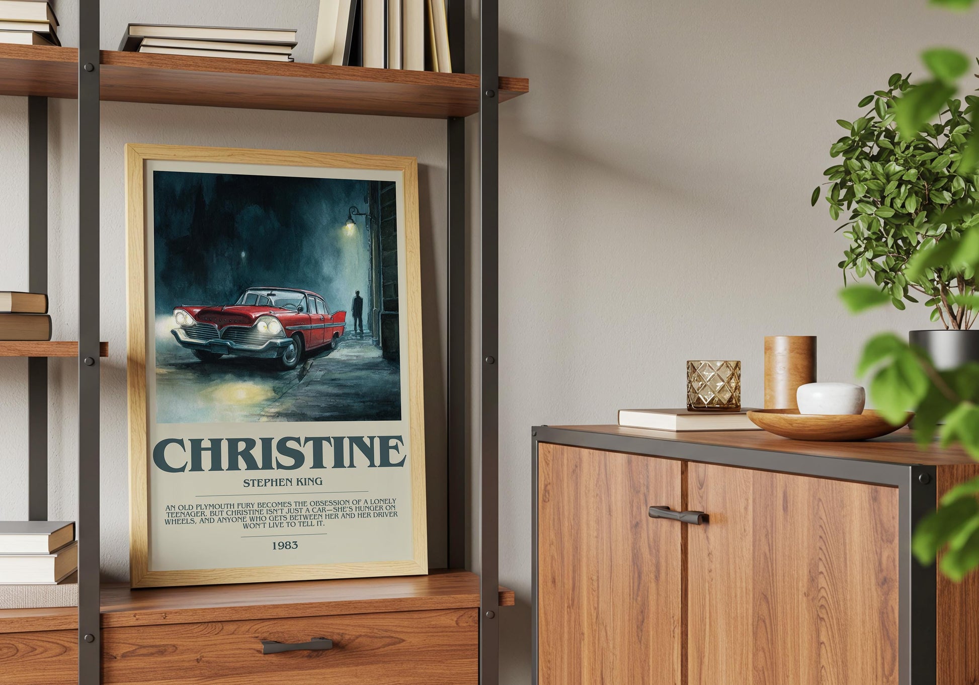 Christine by Stephen King | Descriptive Book Poster | Modern