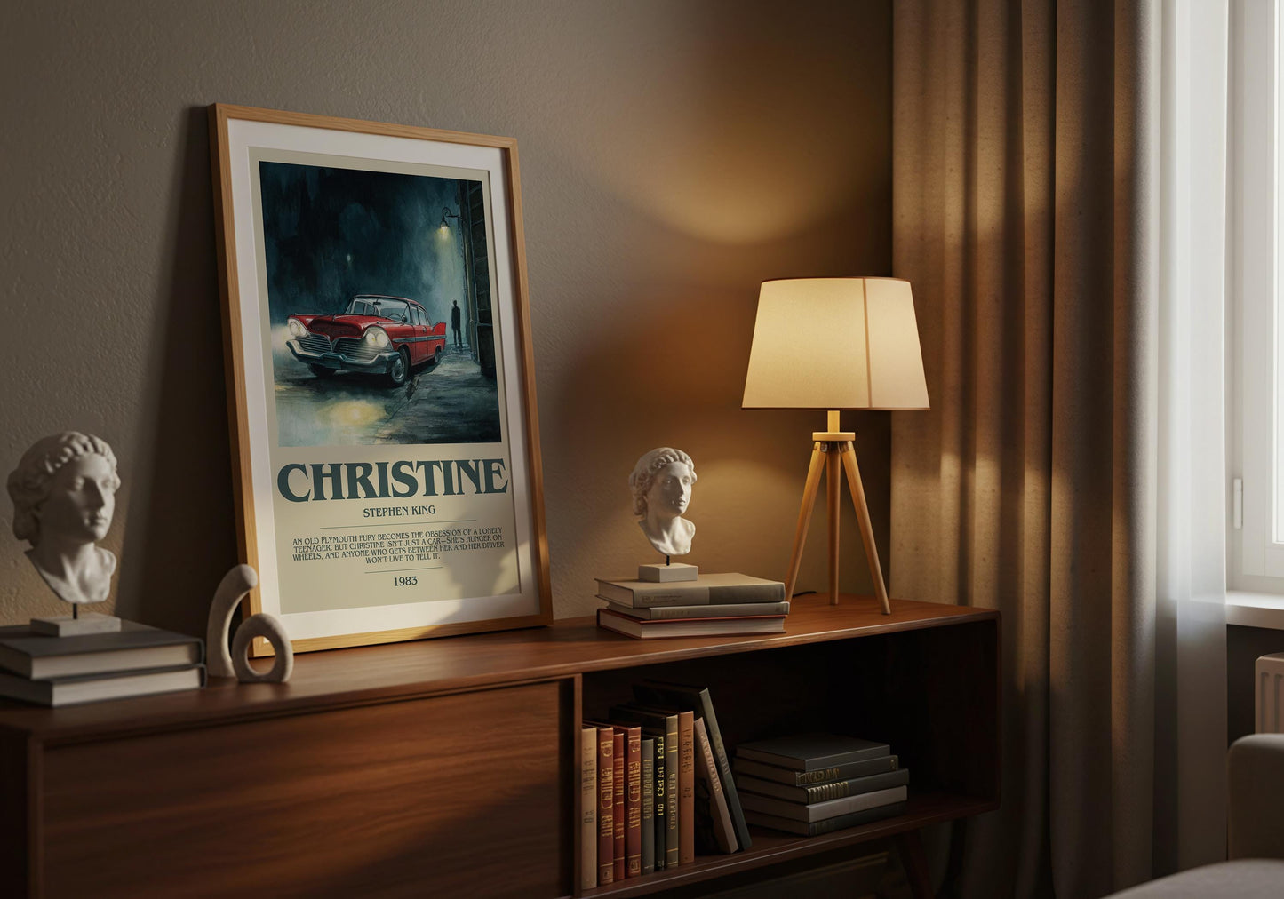 Christine by Stephen King | Descriptive Book Poster | Modern