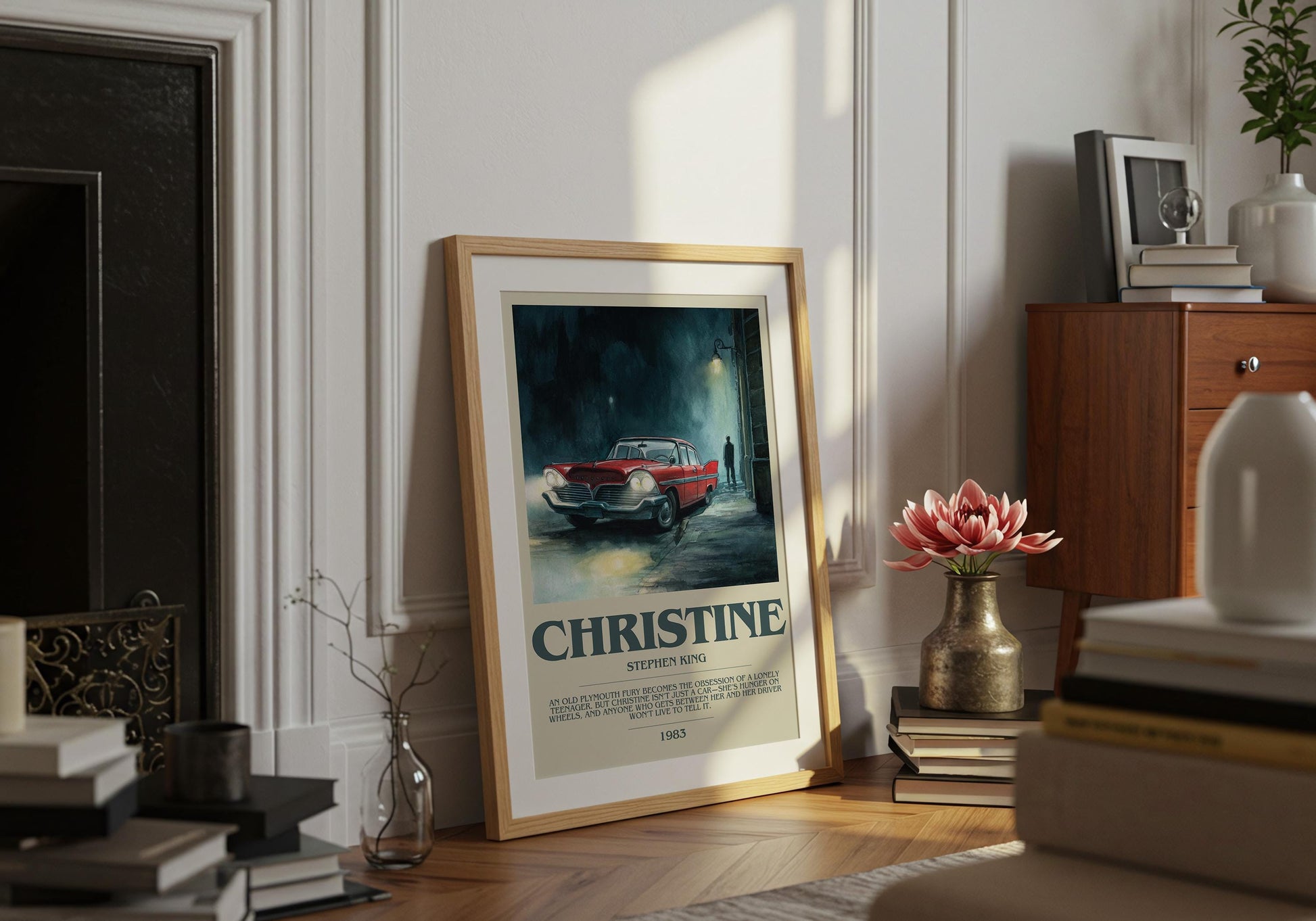 Christine by Stephen King | Descriptive Book Poster | Modern