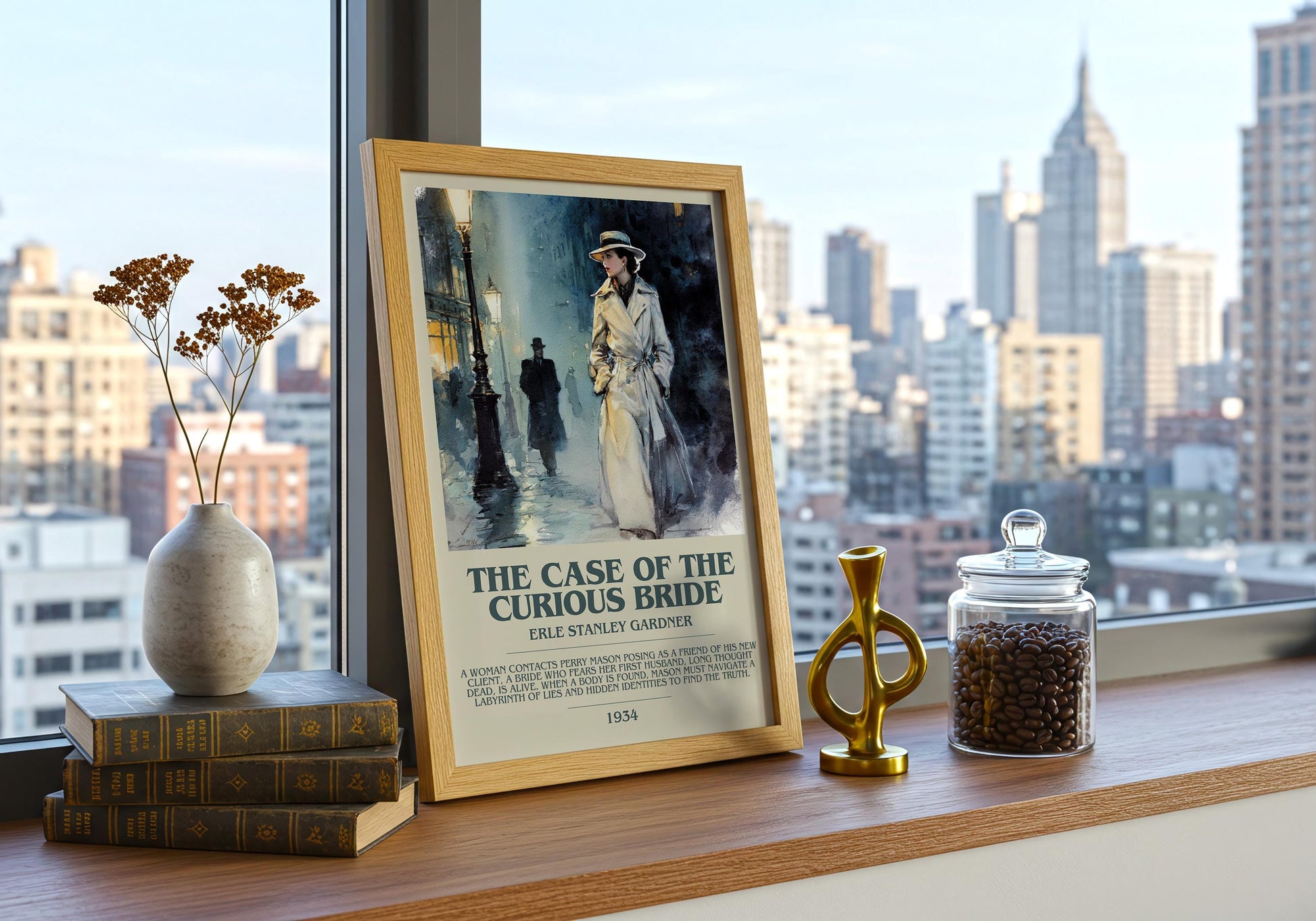 The Case of the Curious Bride by Erle Stanley Gardner | Descriptive Book Poster | Modern