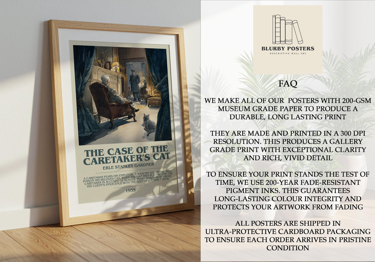 The Case of the Caretakers Cat by Erle Stanley Gardner | Descriptive Book Poster | Modern