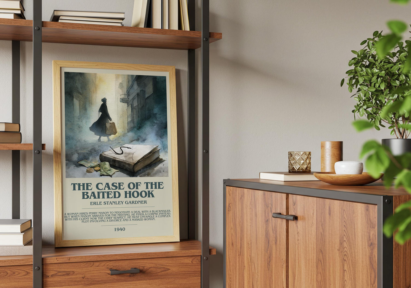 The Case of the Baited Hook by Erle Stanley Gardner | Descriptive Book Poster | Modern