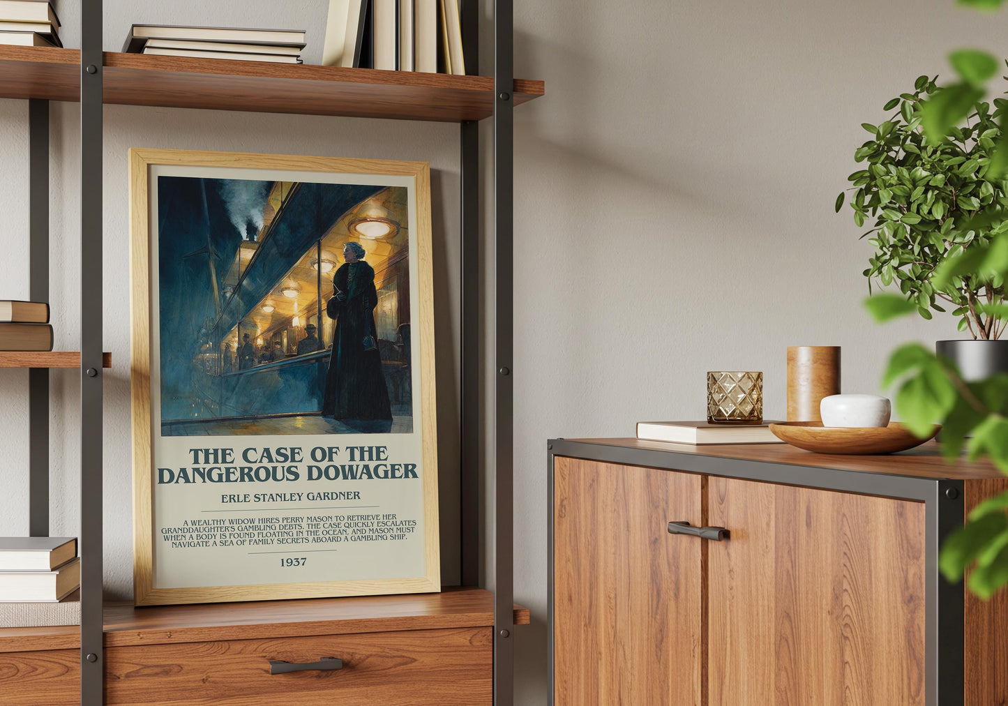 The Case of the Dangerous Dowager by Erle Stanley Gardner | Descriptive Book Poster | Modern