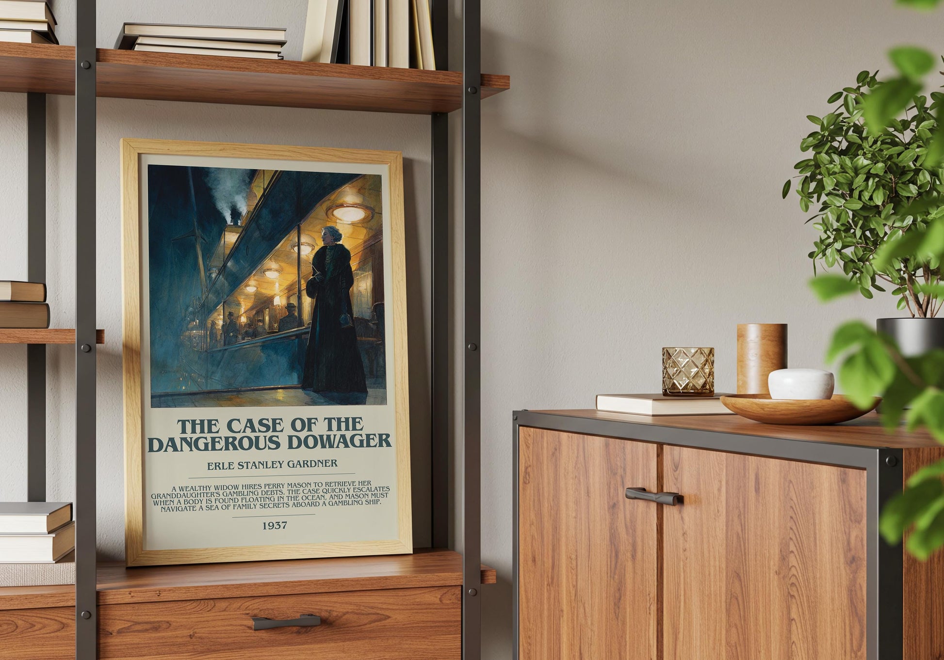 The Case of the Dangerous Dowager by Erle Stanley Gardner | Descriptive Book Poster | Modern