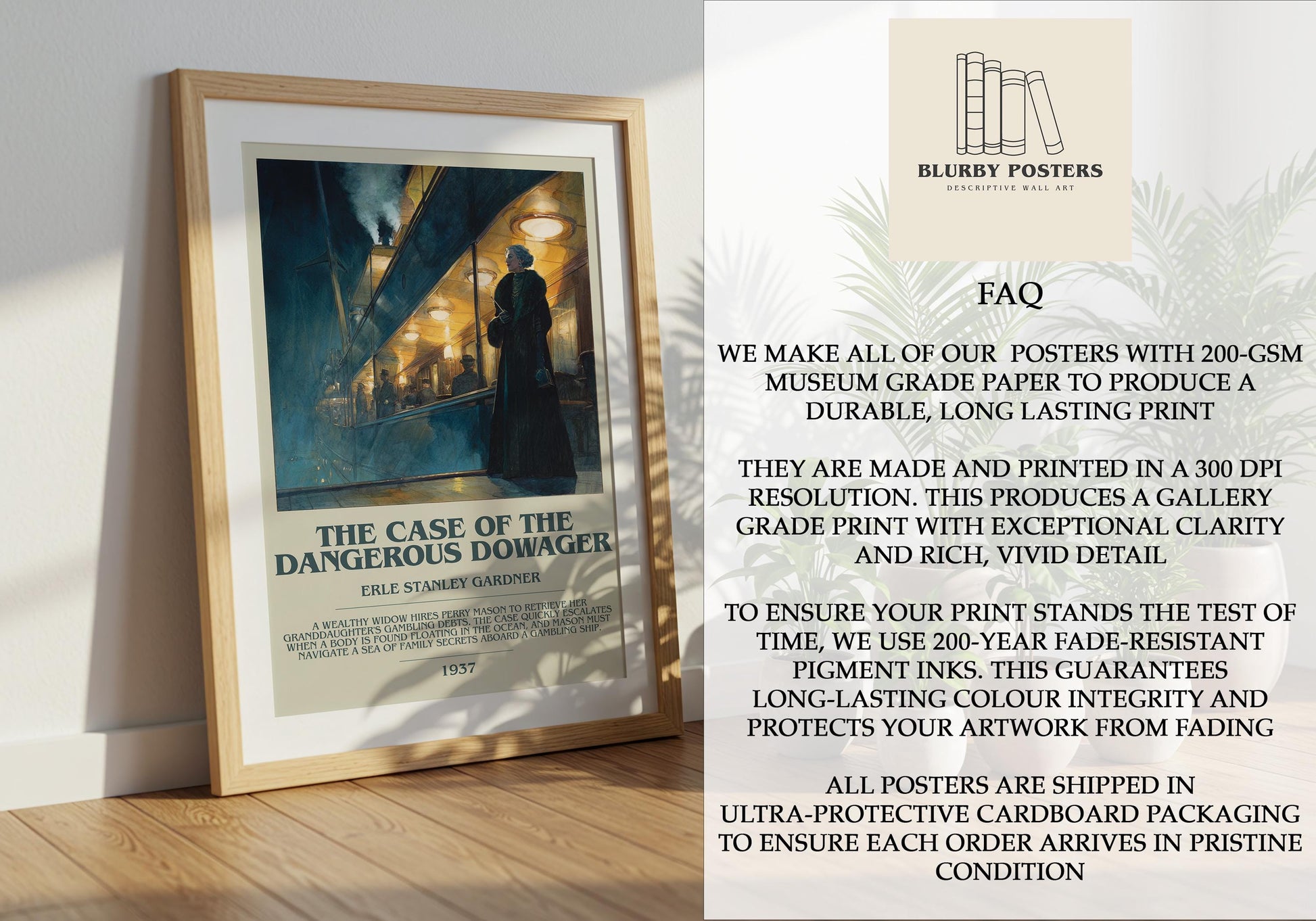 The Case of the Dangerous Dowager by Erle Stanley Gardner | Descriptive Book Poster | Modern