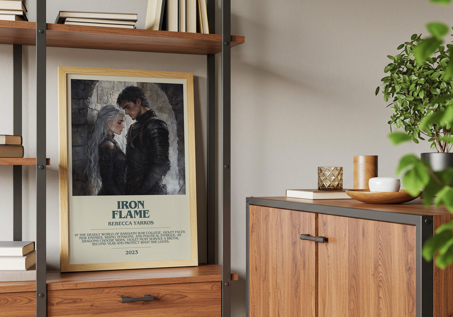 Iron Flame by Rebecca Yarros Descriptive Poster Print. Free Delivery Wall Art Author & Blurb Book Artwork Novel Modern Gift