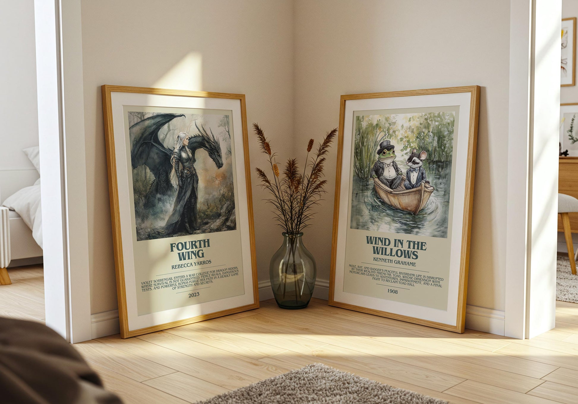 Fourth Wing by Rebecca Yarros Descriptive Poster Print. Free Delivery Wall Art Author & Blurb Book Artwork Novel Modern Gift