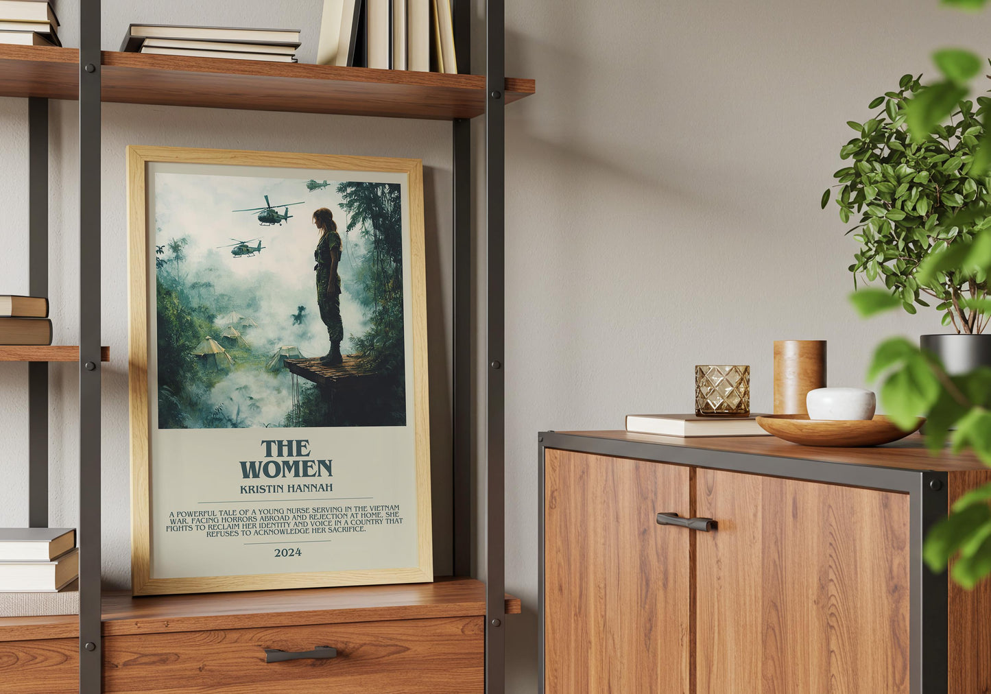 The Women by Kirstin Hannah Descriptive Poster Print. Free Delivery Wall Art Author & Blurb Book Artwork Novel Modern Gift