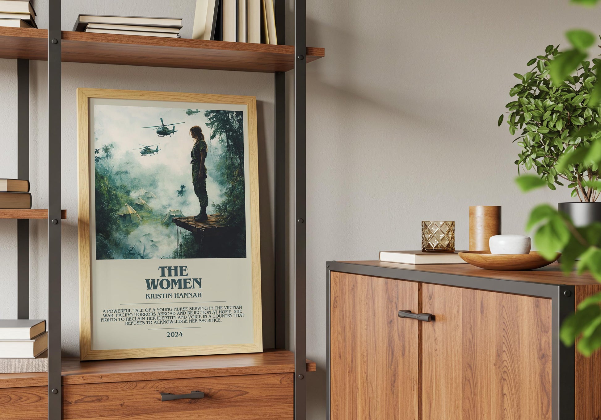 The Women by Kirstin Hannah Descriptive Poster Print. Free Delivery Wall Art Author & Blurb Book Artwork Novel Modern Gift