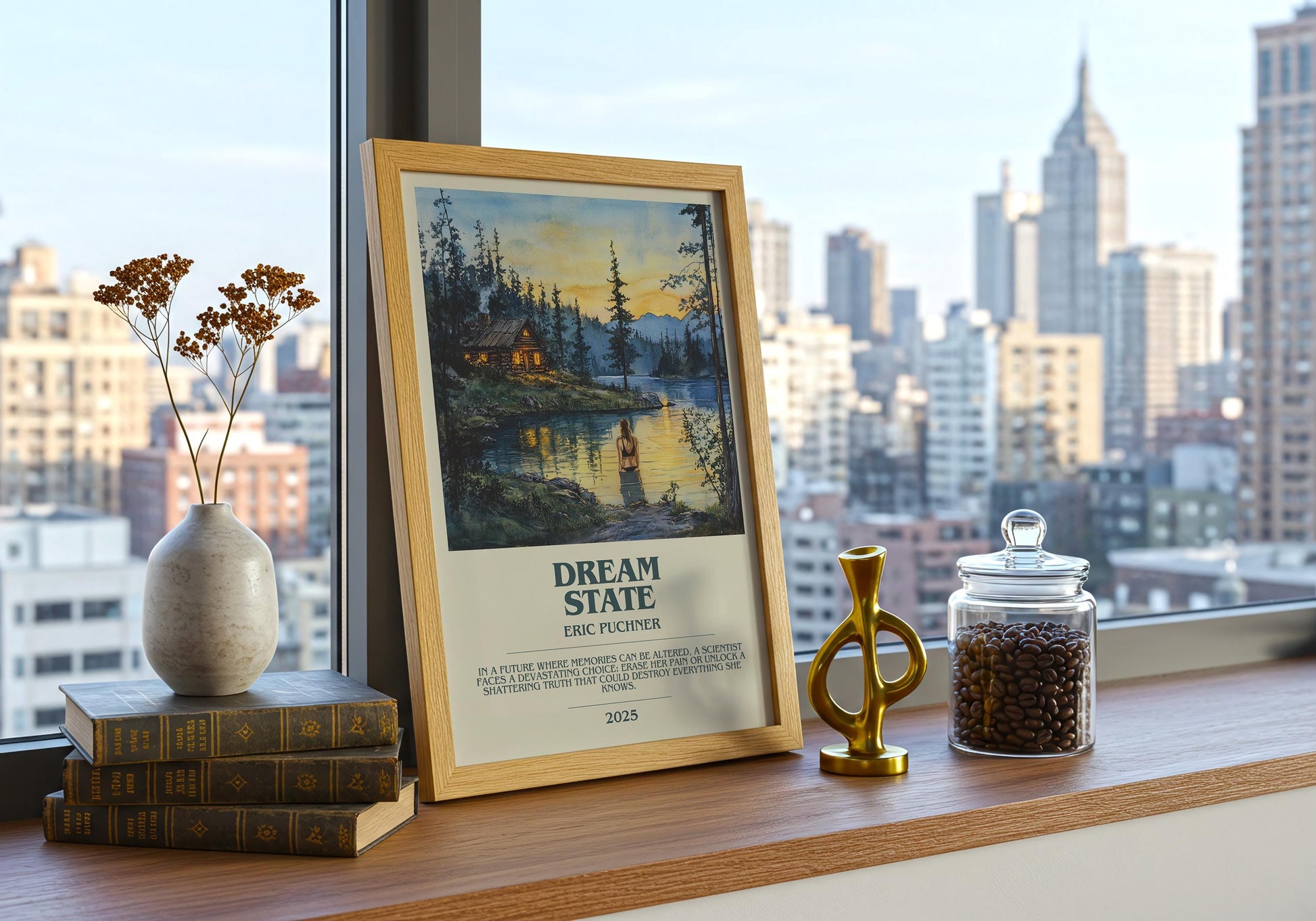 Dream State by Eric Puchner Descriptive Poster Print. Free Delivery Wall Art Author & Blurb Book Artwork Novel Modern Gift