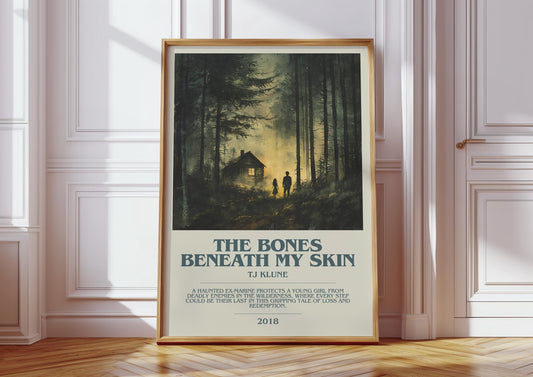 The Bones Beneath My Skin by T.J. Klune Descriptive Poster Print. Free Delivery Wall Art Author & Blurb Book Artwork Novel Modern Gift