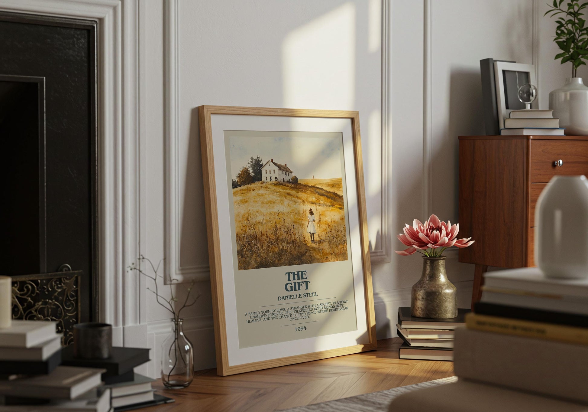 The Gift by Danielle Steel Descriptive Poster Print. Free Delivery Wall Art Author & Blurb Book Artwork Novel Modern Gift