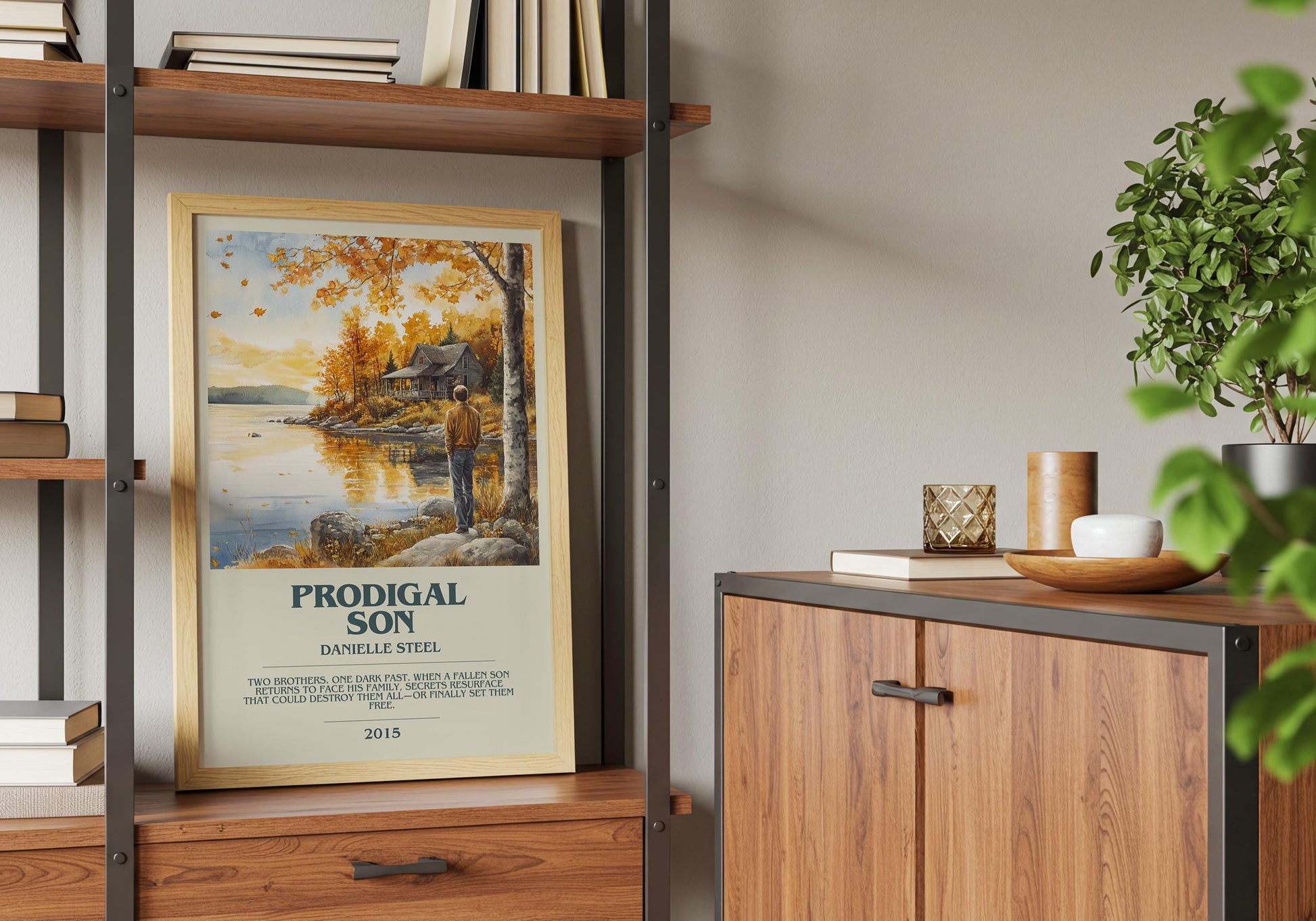 Prodigal Son by Danielle Steel Descriptive Poster Print. Free Delivery Wall Art Author & Blurb Book Artwork Novel Modern Gift