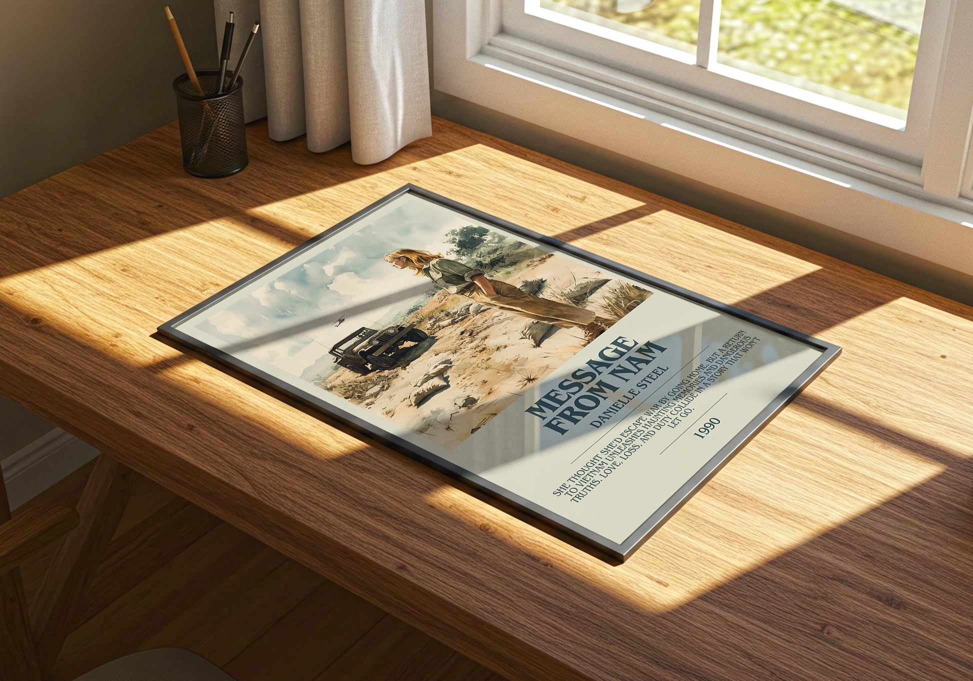 Message From Nam by Danielle Steel | Descriptive Book Poster | Modern