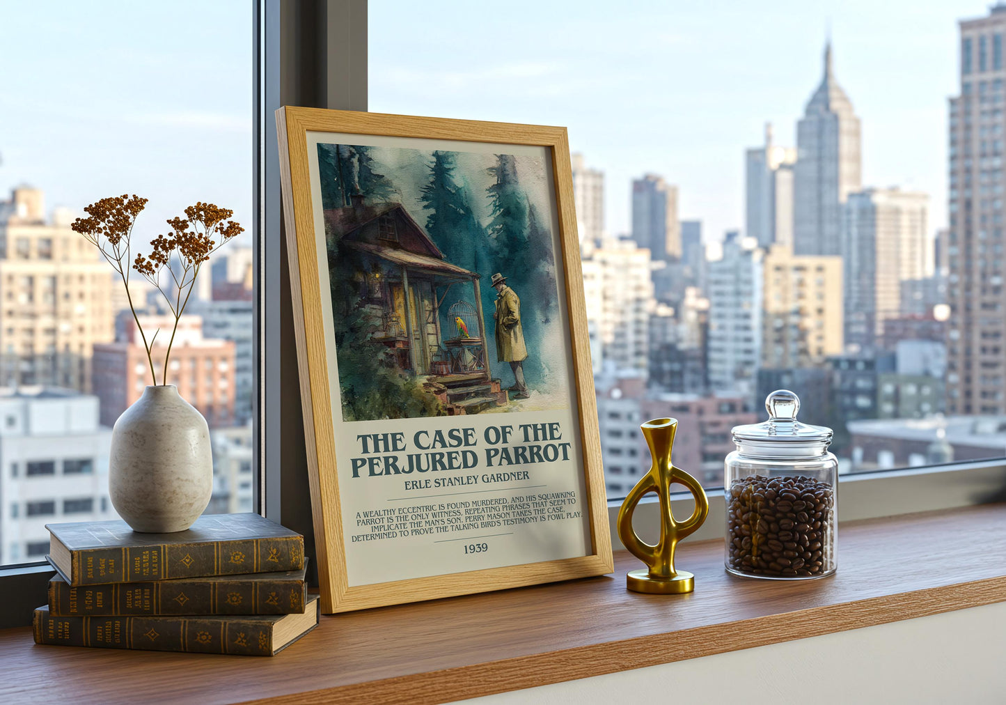 The Case of the Perjured Parrot by Erle Stanley Gardner | Descriptive Book Poster | Modern
