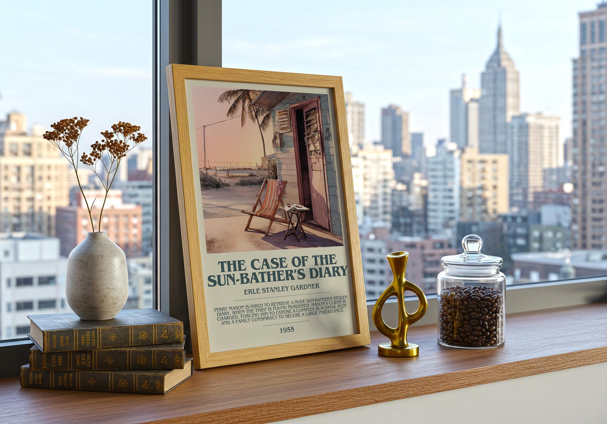 The Case of the Sunbathers Diary by Erle Stanley Gardner | Descriptive Book Poster | Modern