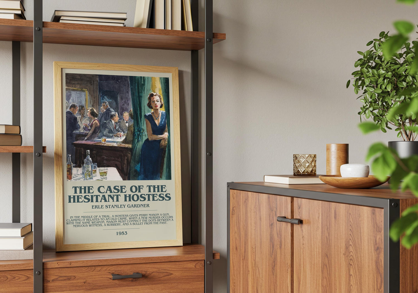 The Case of the Hesitant Hostess by Erle Stanley Gardner | Descriptive Book Poster | Modern