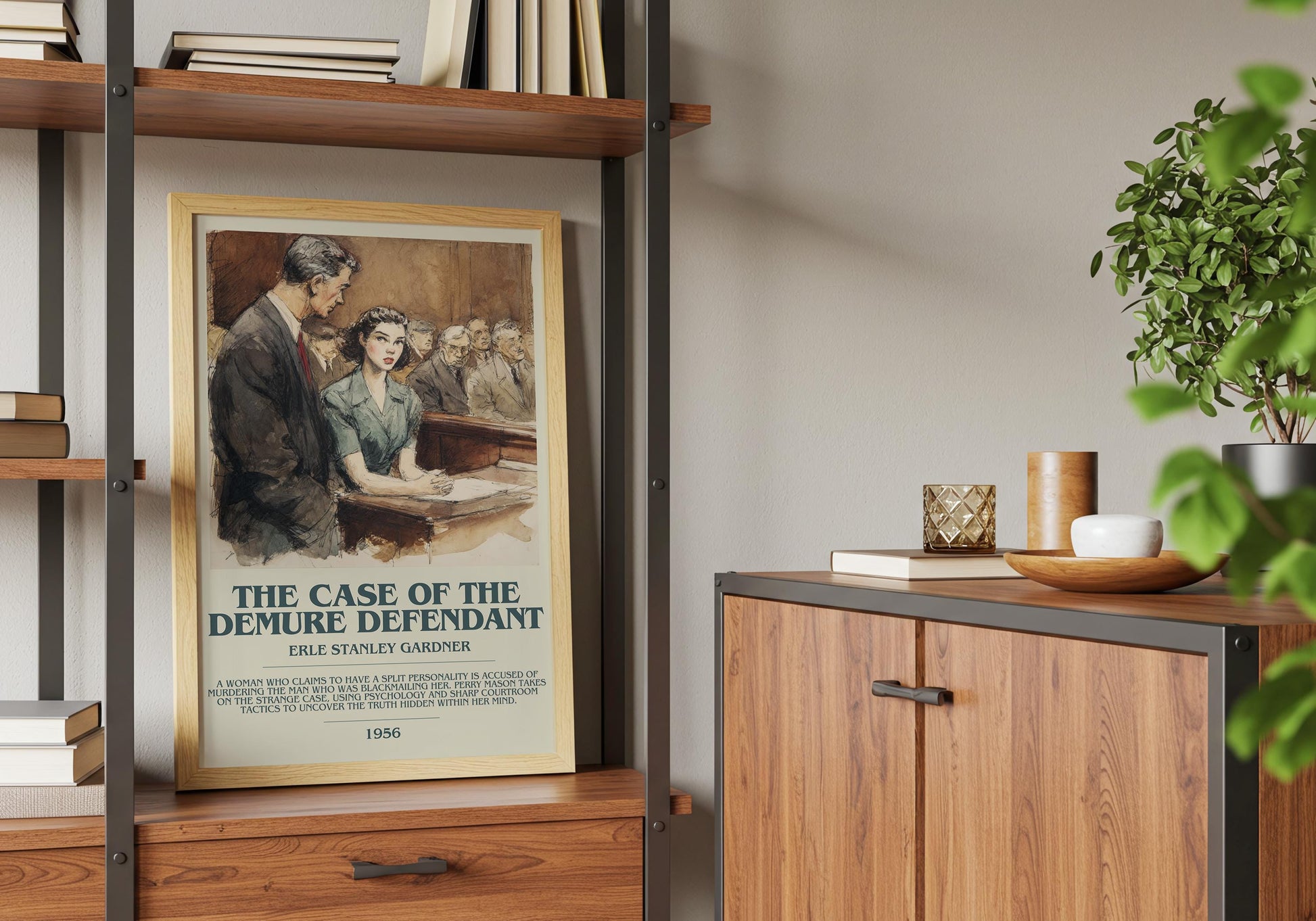 The Case of the Demure Defendant by Erle Stanley Gardner | Descriptive Book Poster | Modern