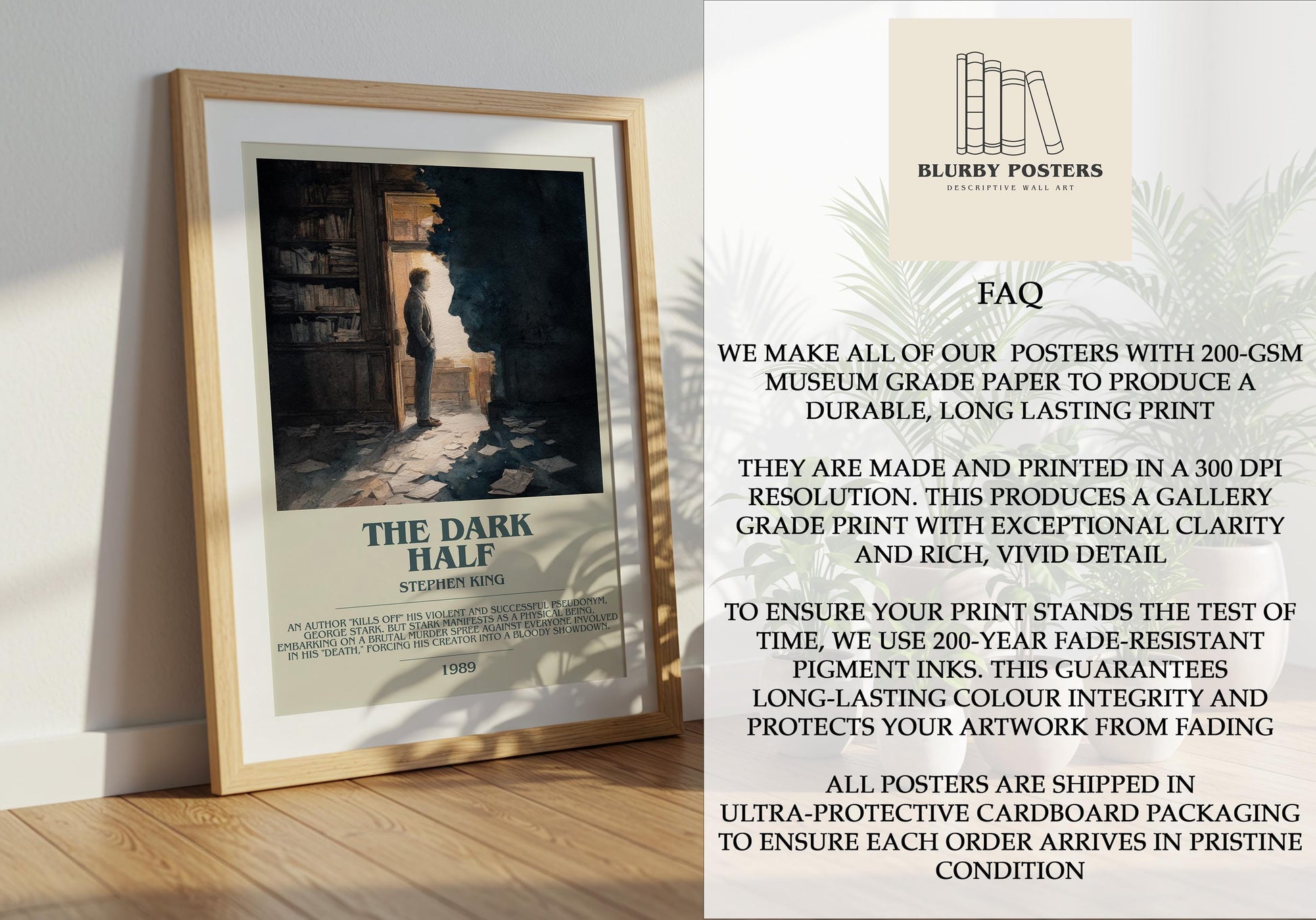 The Dark Half by Stephen King | Descriptive Book Poster | Modern