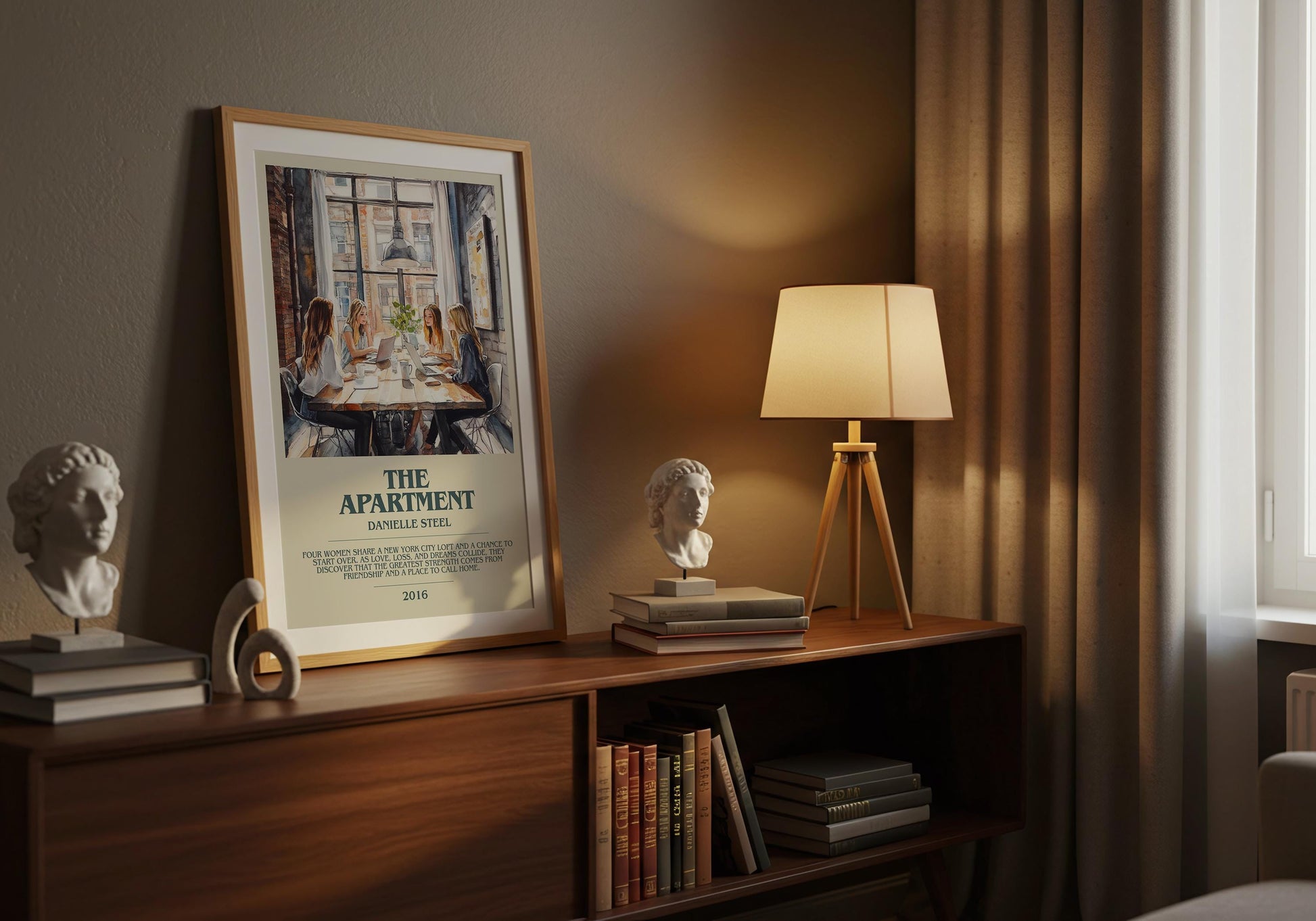 The Apartment by Danielle Steel Descriptive Poster Print. Free Delivery Wall Art Author & Blurb Book Artwork Novel Modern Gift