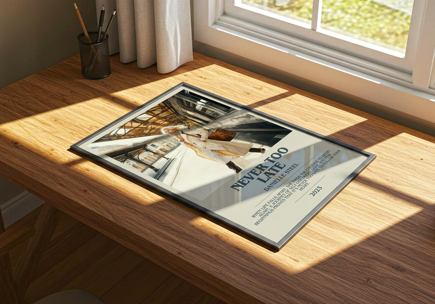 Never Too Late by Danielle Steel | Descriptive Book Poster | Modern