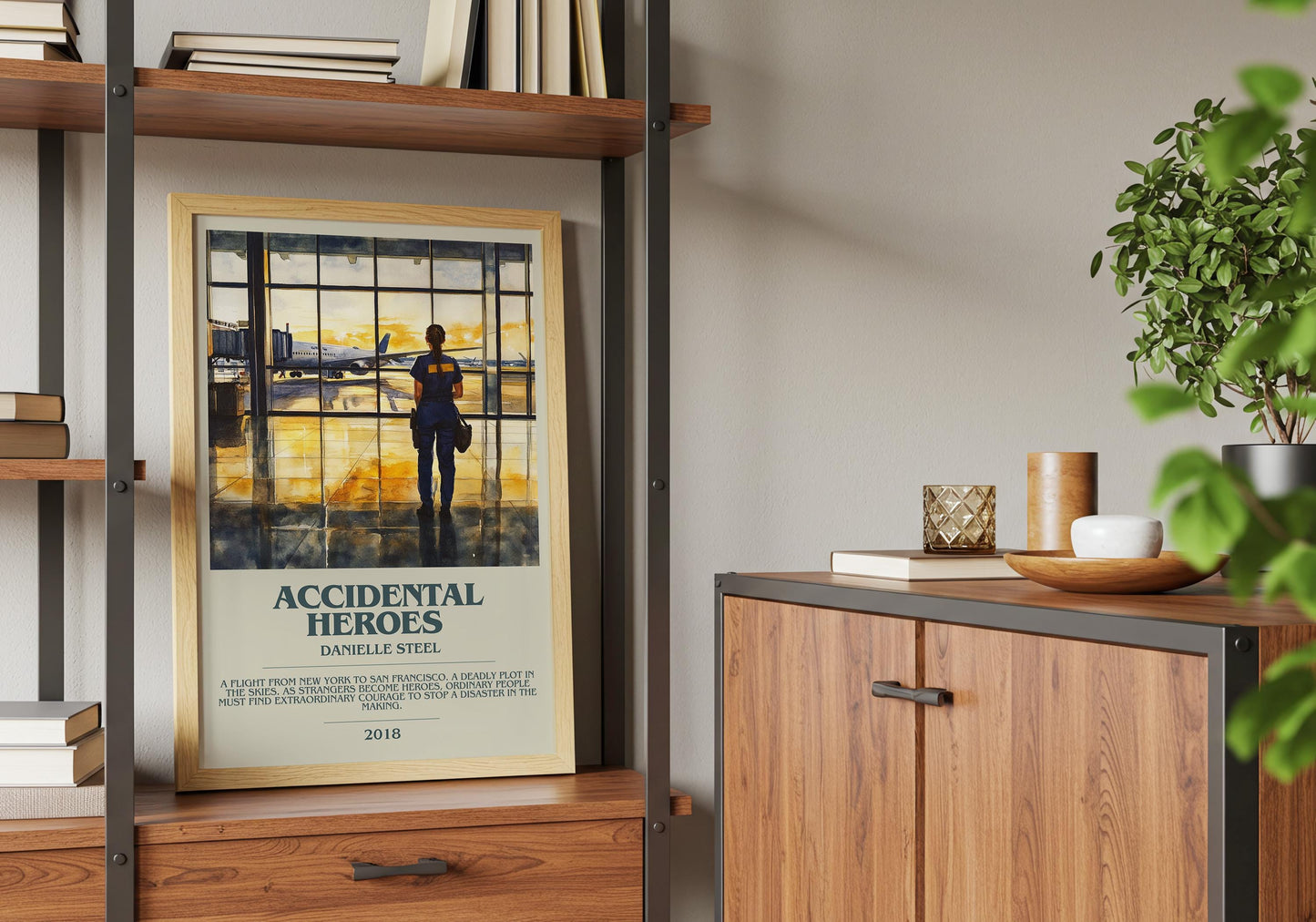 Accidental Heroes by Danielle Steel Descriptive Poster Print. Free Delivery Wall Art Author & Blurb Book Artwork Novel Modern Gift