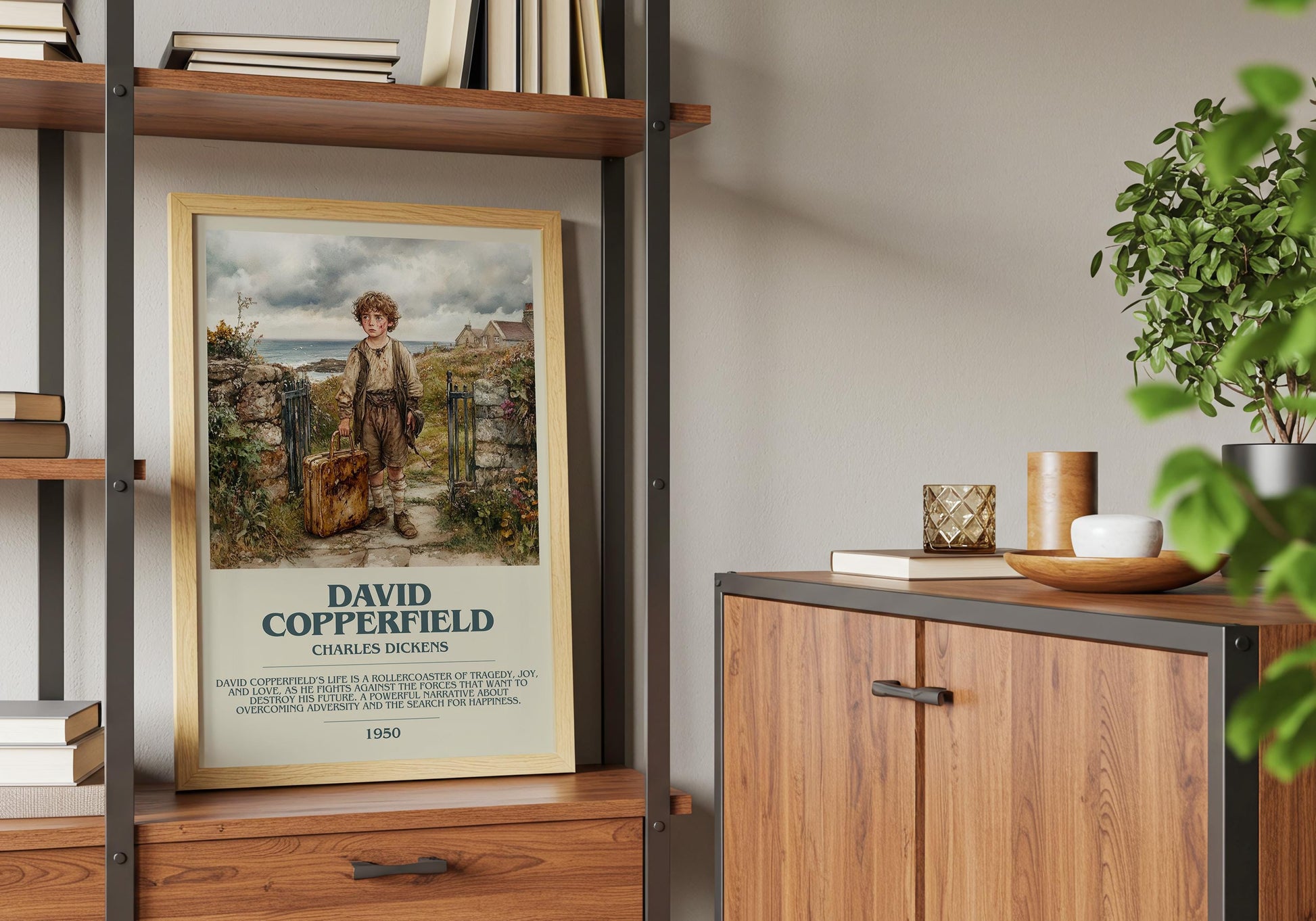David Copperfield by Charles Dickens Descriptive Poster Print. Free Delivery Wall Art Author & Blurb Book Artwork Novel Modern Gift