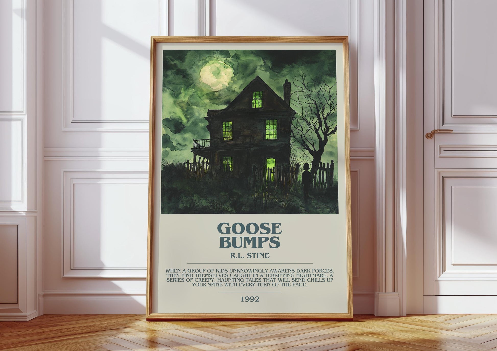 Goosebumps by R.L. Stine Descriptive Poster Print. Free Delivery Wall Art Author & Blurb Book Artwork Novel Modern Gift