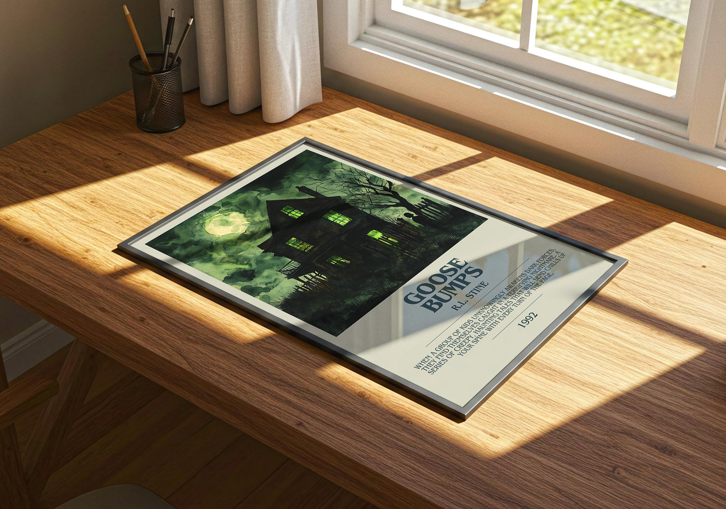 Goosebumps by R.L. Stine Descriptive Poster Print. Free Delivery Wall Art Author & Blurb Book Artwork Novel Modern Gift