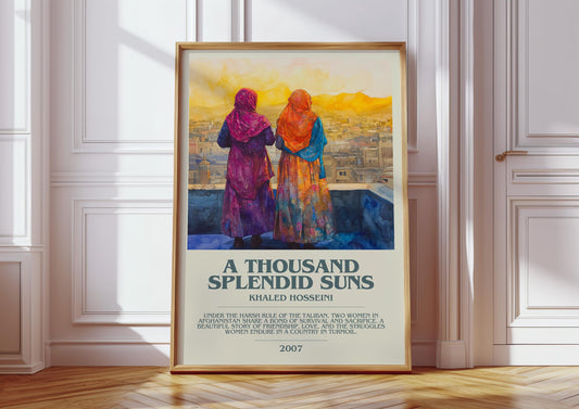 A Thousand Splendid Suns by Khaled Hosseini Descriptive Poster Print. Free Delivery Wall Art Author & Blurb Book Artwork Novel Modern Gift