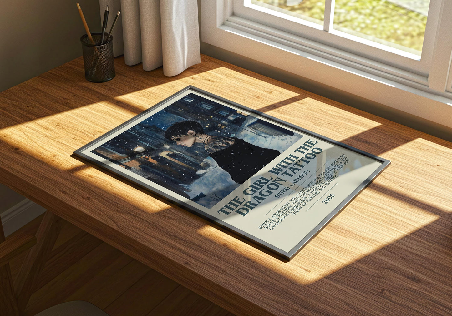 The Girl With The Dragon Tattoo by Stieg Larsson | Descriptive Book Poster | Modern