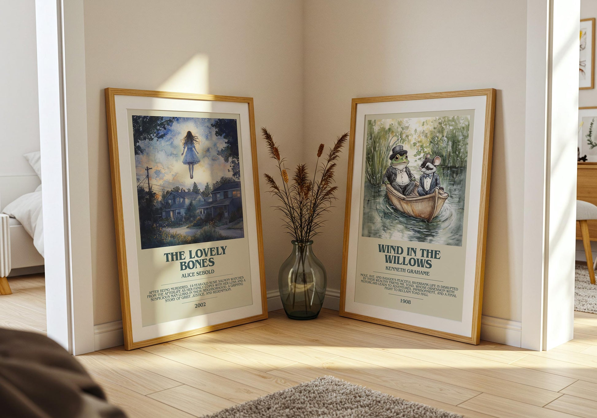 The Lovely Bones by Alice Sebold Descriptive Poster Print. Free Delivery Wall Art Author & Blurb Book Artwork Novel Modern