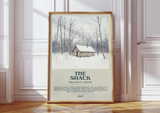 The Shack by William P. Young Descriptive Poster Print. Free Delivery Wall Art Author & Blurb Book Artwork Novel Modern