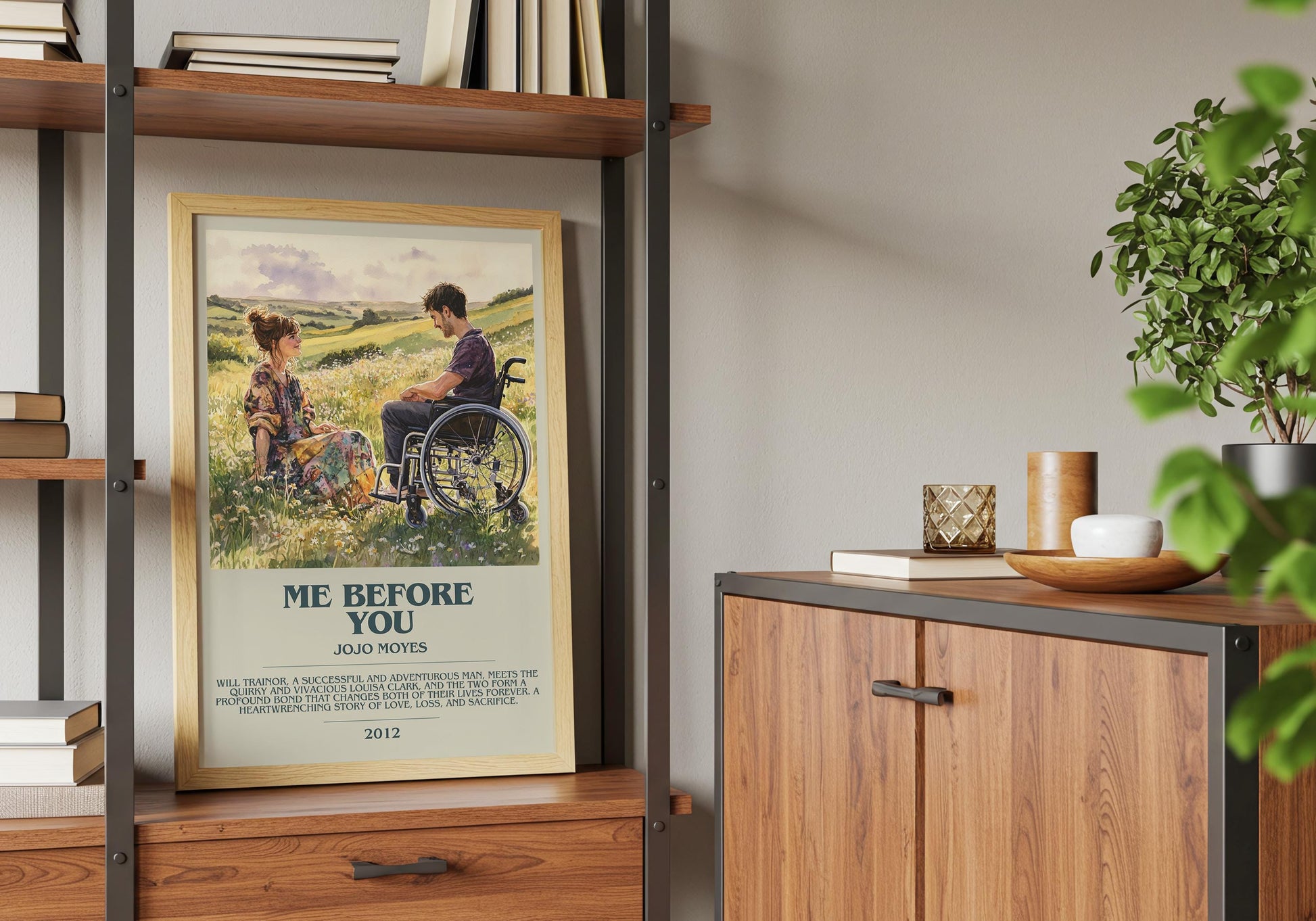 Me Before You by Jojo Moyes Descriptive Poster Print. Free Delivery Wall Art Author & Blurb Book Artwork Novel Modern