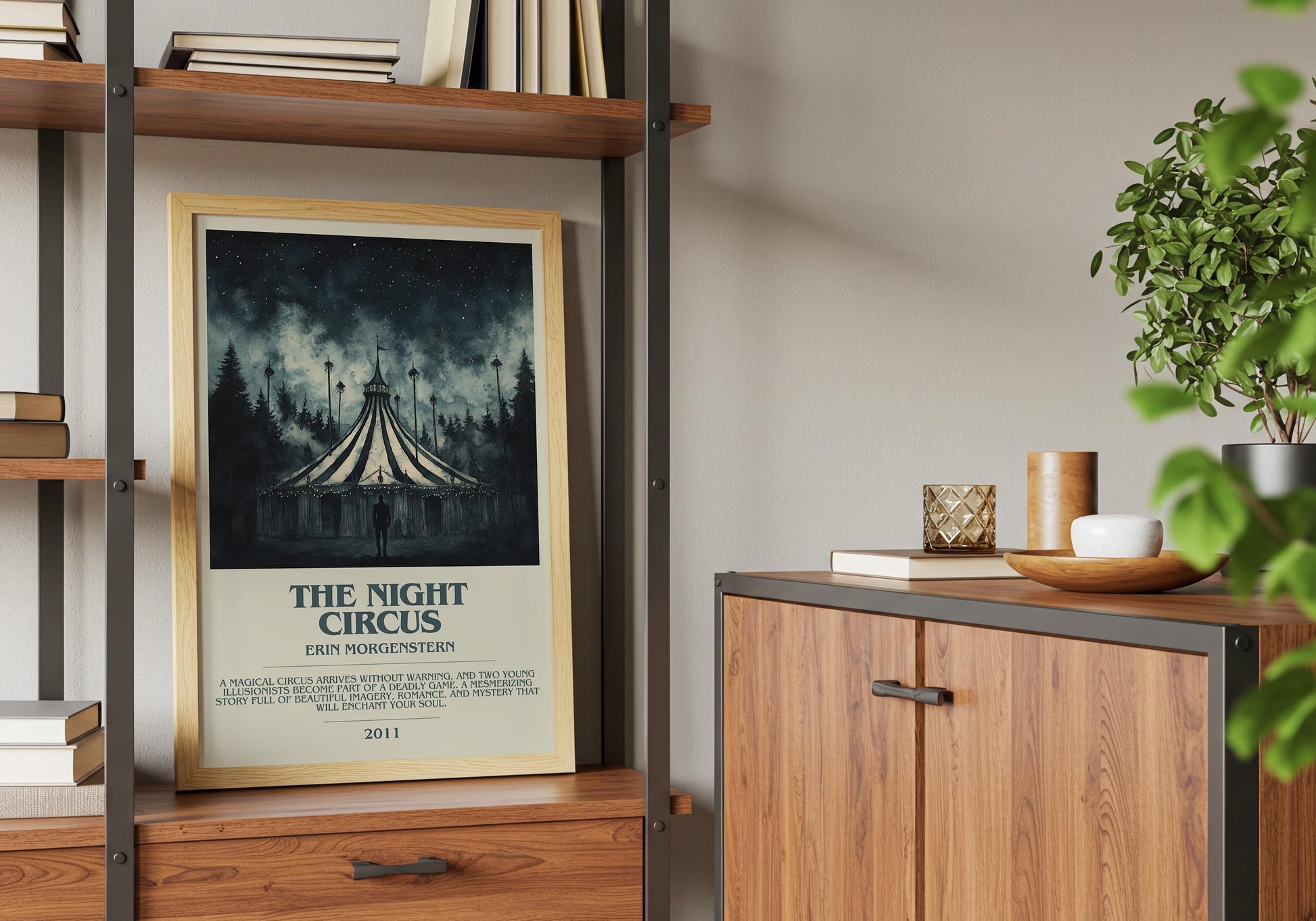 The Night Circus by Eric Morgenstern Descriptive Poster Print. Free Delivery Wall Art Author & Blurb Book Artwork Novel Modern