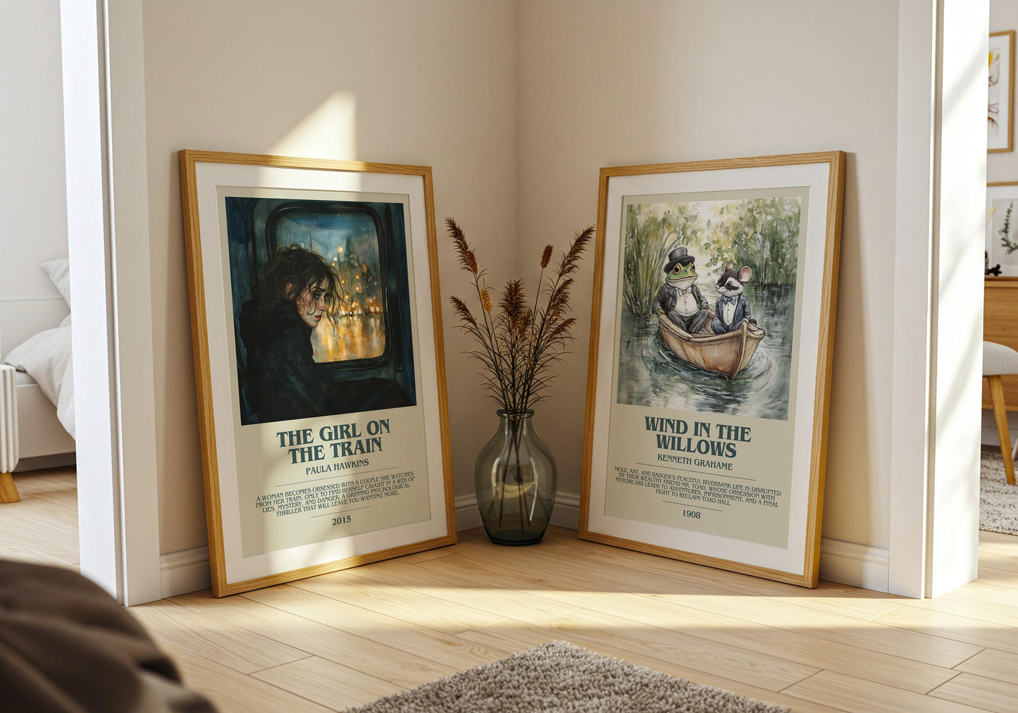 The Girl On The Train by Paula Hawkins Descriptive Poster Print. Free Delivery Wall Art Author & Blurb Book Artwork Novel Modern