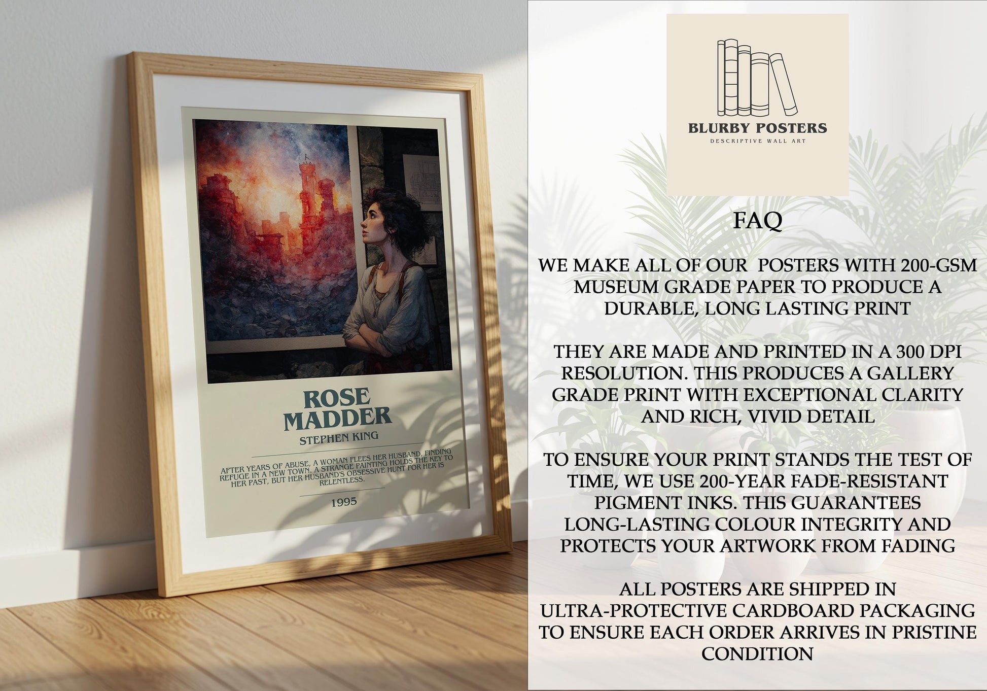 Rose Madder by Stephen King | Descriptive Book Poster | Modern