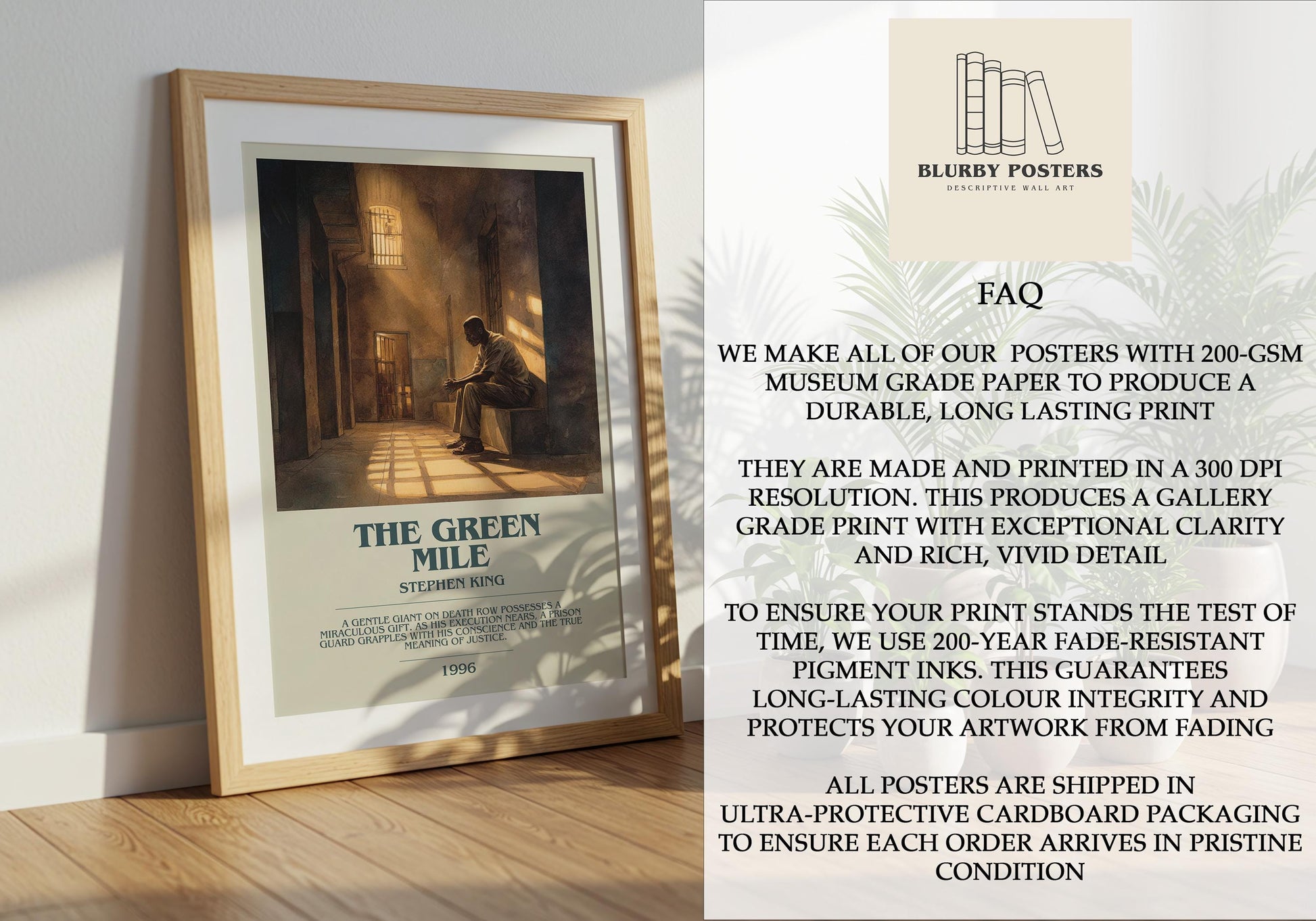 The Green Mile by Stephen King | Descriptive Book Poster | Modern