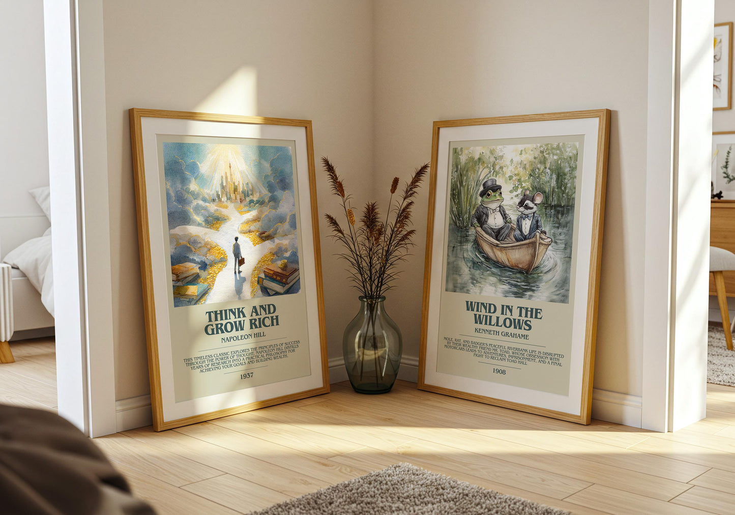 Think and Grow Rich by Napoleon Hill | Descriptive Book Poster | Modern