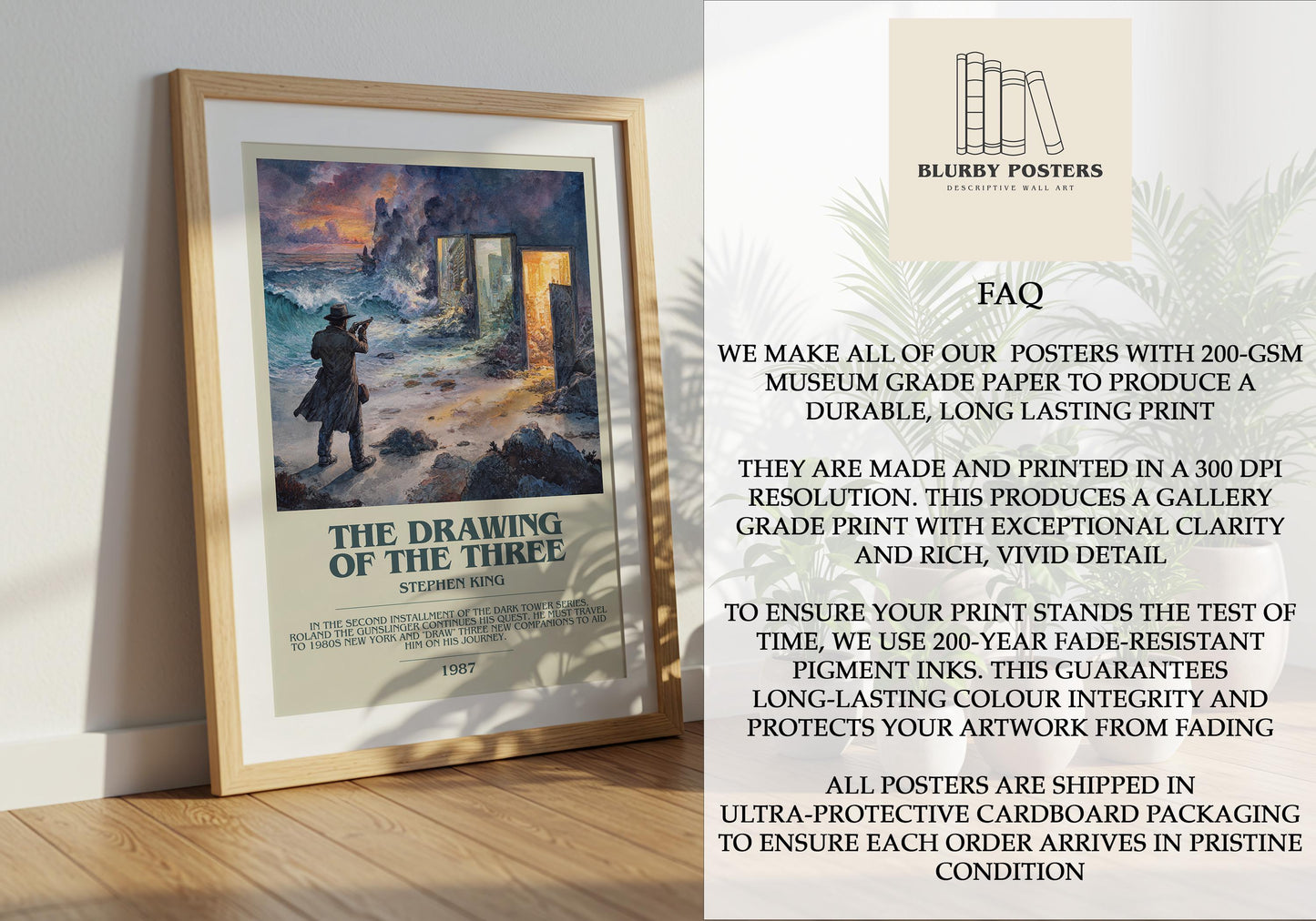 The Draw Of The Three by Stephen King | Descriptive Book Poster | Modern