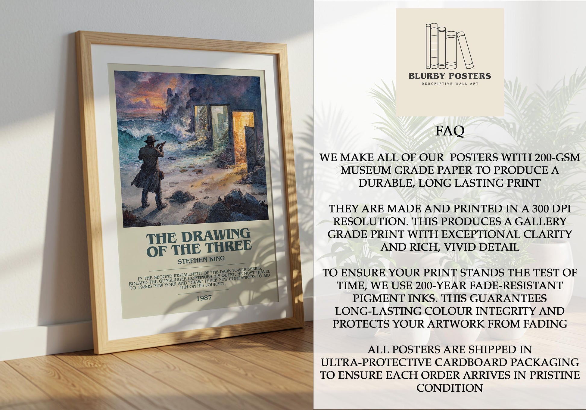 The Draw Of The Three by Stephen King | Descriptive Book Poster | Modern
