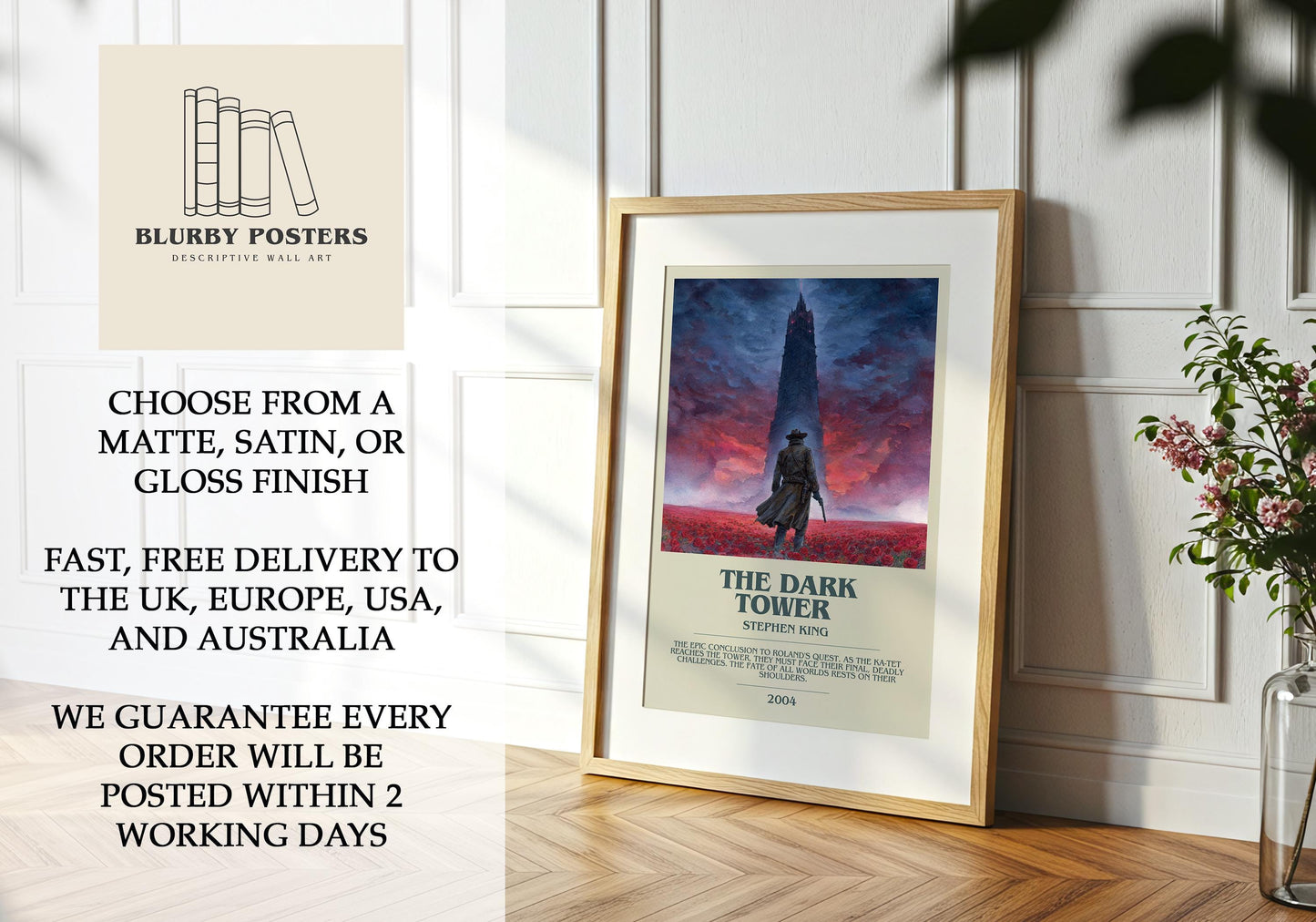 The Dark Tower by Stephen King | Descriptive Book Poster | Modern