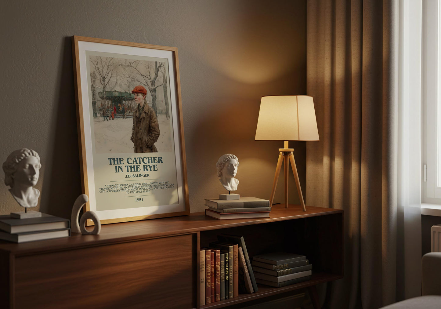 The Catcher In The Rye by J.D. Salinger | Descriptive Book Poster | Modern