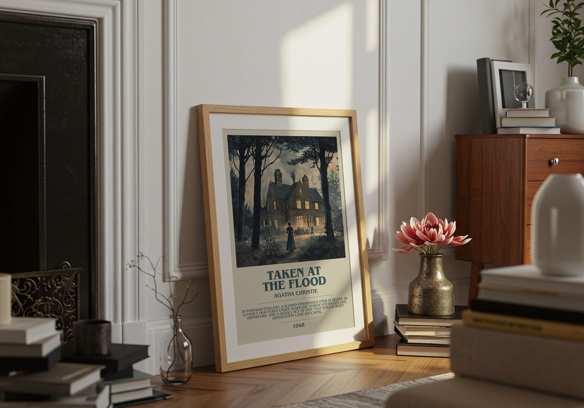Taken At The Flood by Agatha Christie | Descriptive Book Poster | Modern