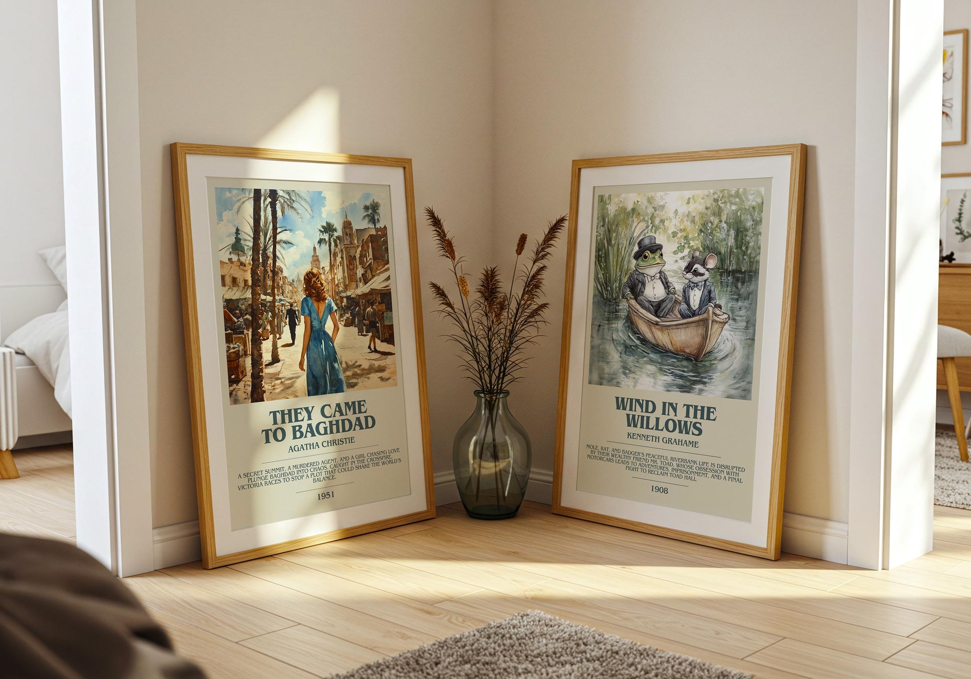 The Came To Baghdad by Agatha Christie Descriptive Poster Print. Free Delivery Wall Art Author & Blurb Book Artwork Novel Gift