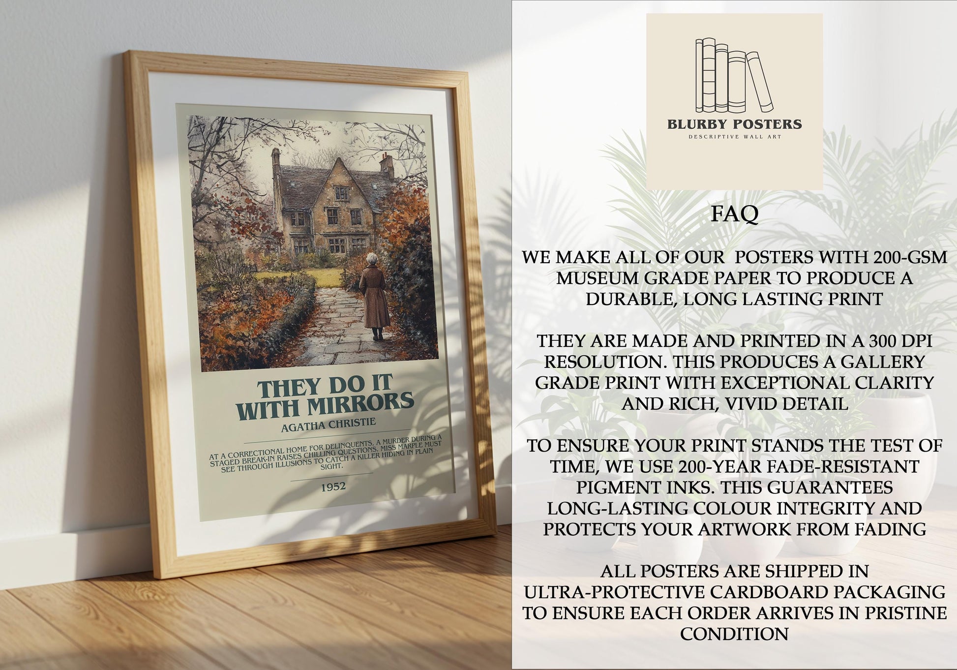 They Do It With Mirrors by Agatha Christie | Descriptive Book Poster | Modern