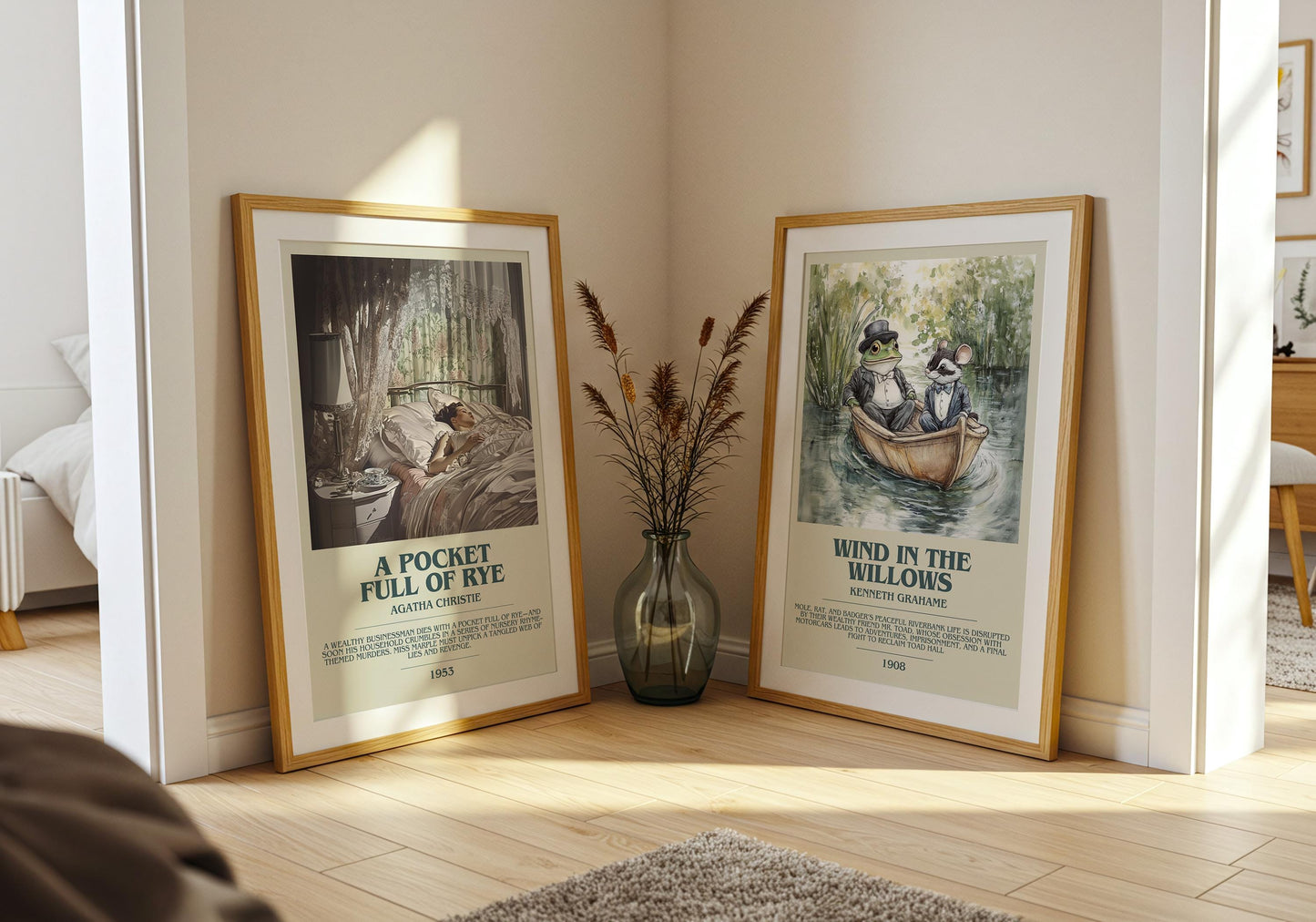 A Pocket Full Of Rye by Agatha Christie Descriptive Poster Print. Free Delivery Wall Art Author & Blurb Book Artwork Novel Gift