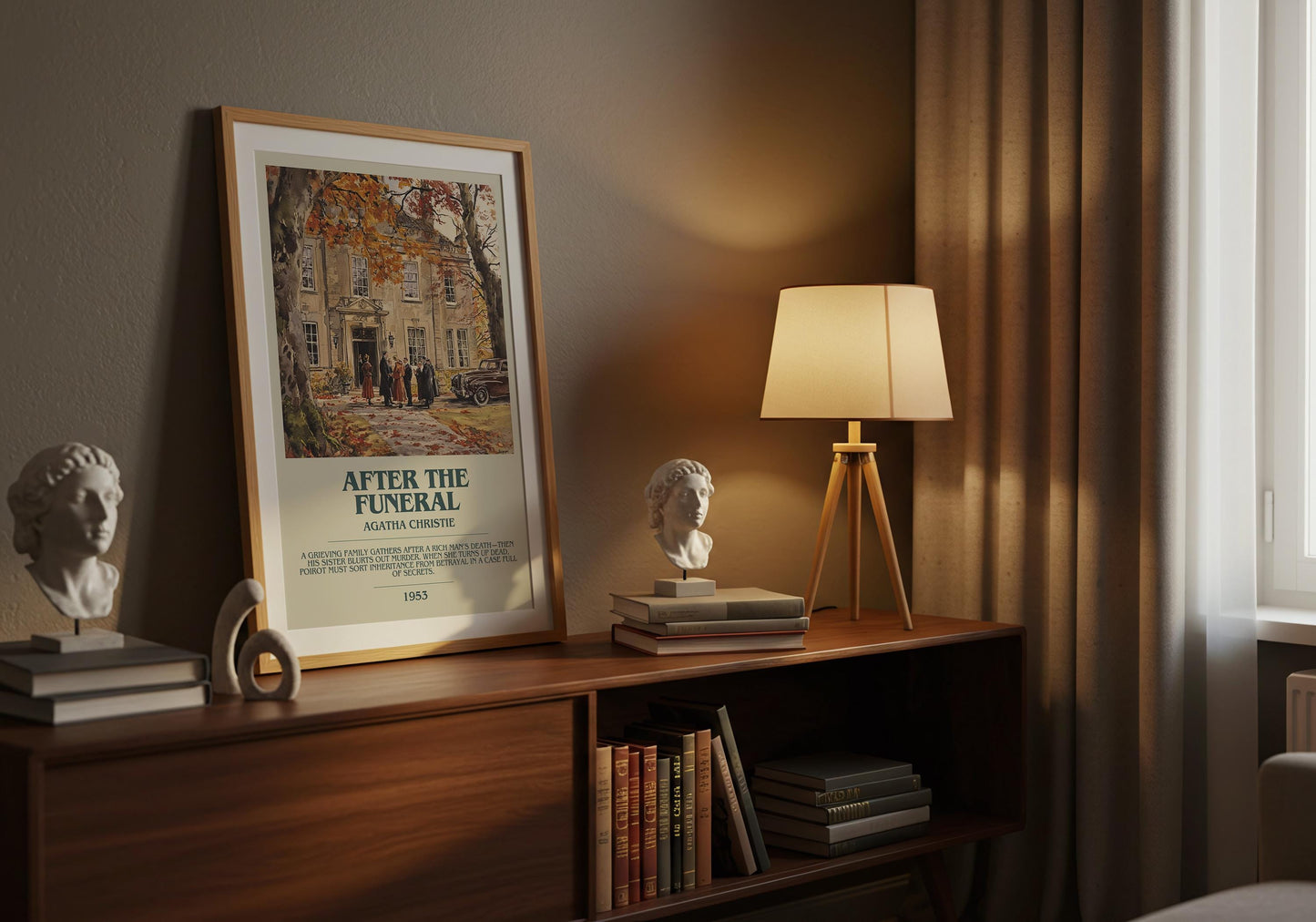 After The Funeral by Agatha Christie | Descriptive Book Poster | Modern