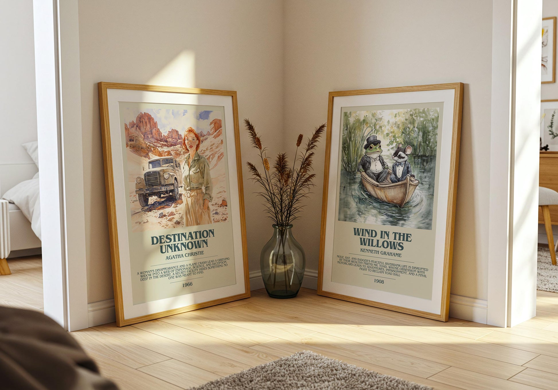 Destination Unknown by Agatha Christie Descriptive Poster Print. Free Delivery Wall Art Author & Blurb Book Artwork Novel Gift