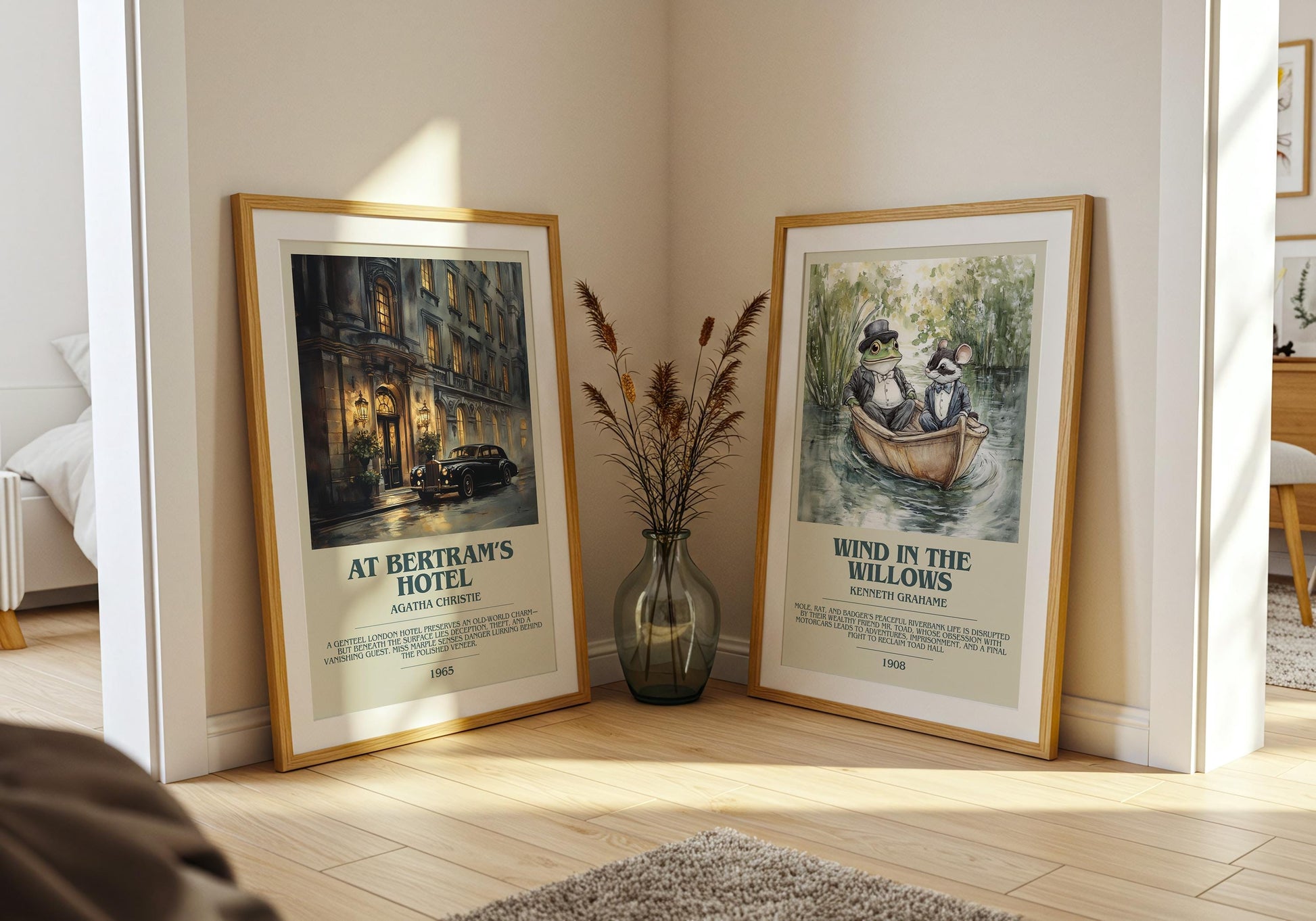 At Bertram's Hotel by Agatha Christie Descriptive Poster Print. Free Delivery Wall Art Author & Blurb Book Artwork Novel